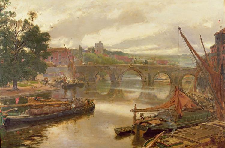 The Old Bridge, Maidstone by local artist Albert Goodwin.